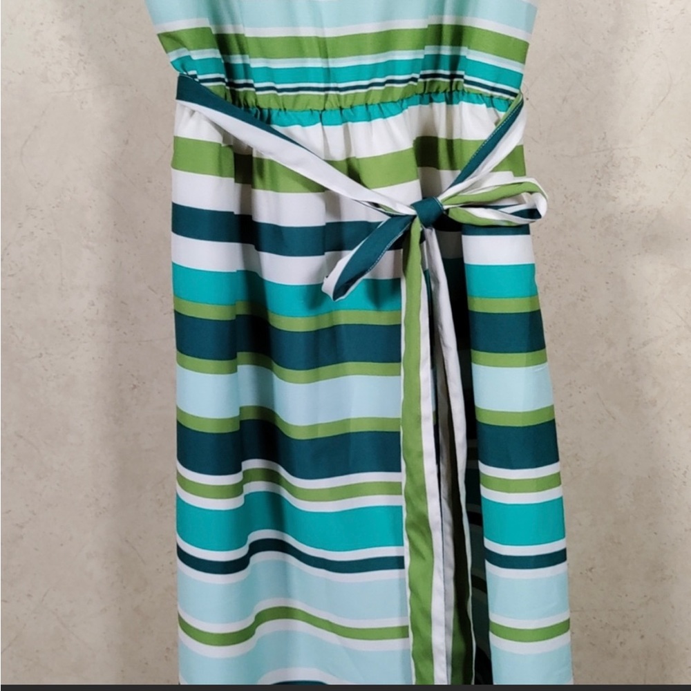 Banana Republic green stripe belted dress 10 - Picture 3 of 6